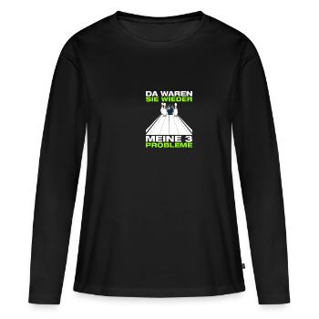 Mes 3 problèmes Quilles Quilles Quilles Quilles de sport - T-shirt manches longues Premium bio Femme - noir - Devant - Julia (174cm)