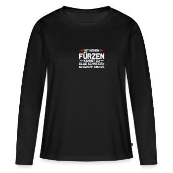 Verre Couper Pet Pet Pet Pet - T-shirt manches longues Premium bio Femme - noir - Devant - Julia (174cm)
