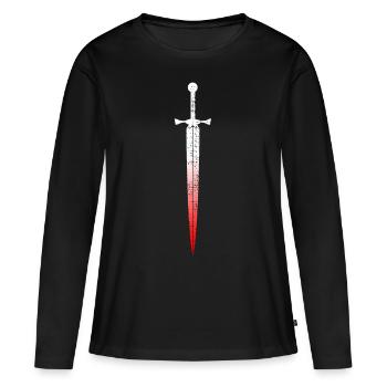 Épée celtique - T-shirt manches longues Premium bio Femme - noir - Devant - Julia (174cm)