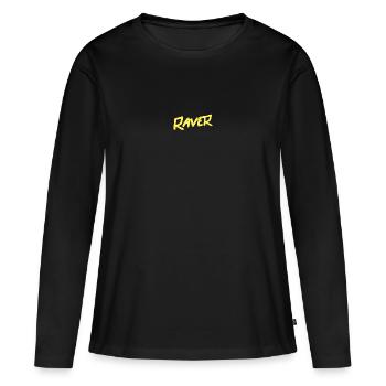Raver - Techo - T-shirt manches longues Premium bio Femme - noir - Devant - Julia (174cm)