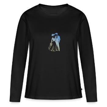 Marié Jeunes mariés - T-shirt manches longues Premium bio Femme - noir - Devant - Julia (174cm)