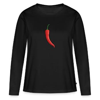 Chili Peperoni - T-shirt manches longues Premium bio Femme - noir - Devant - Julia (174cm)