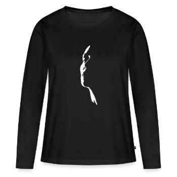 visage - T-shirt manches longues Premium bio Femme - noir - Devant - Julia (174cm)