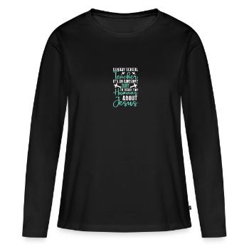 Fidèle serviteur chrétien enseignant de l’école du dimanche - T-shirt manches longues Premium bio Femme - noir - Devant - Julia (174cm)