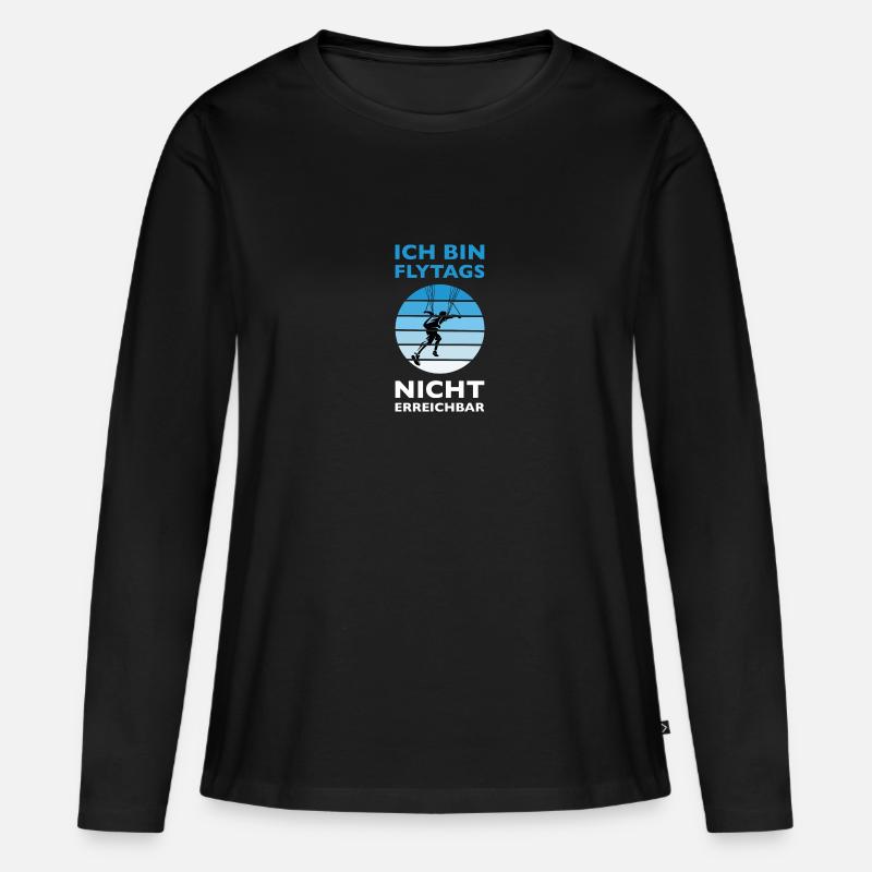 Paragliding Gleitschirmfliegen Pilot Geschenk - Frauen Premium Bio Langarmshirt - Schwarz
