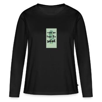 Denglisch drôle de dicton cadeau - T-shirt manches longues Premium bio Femme - noir - Devant - Julia (174cm)