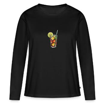 Limonade Getränk - Frauen Premium Bio Langarmshirt - Schwarz - Vorne - Julia (174cm)