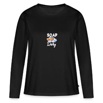 Seife Soap Hygiene Waschen Seifenherstellung - Frauen Premium Bio Langarmshirt - Schwarz - Vorne - Julia (174cm)