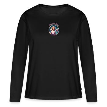Je suis un Ange - T-shirt manches longues Premium bio Femme - noir - Devant - Julia (174cm)