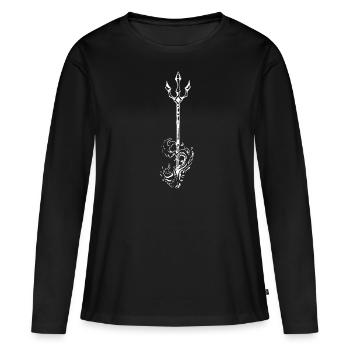 trident - T-shirt manches longues Premium bio Femme - noir - Devant - Julia (174cm)