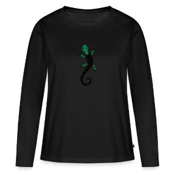 salamandre - T-shirt manches longues Premium bio Femme - noir - Devant - Julia (174cm)
