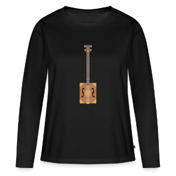 Guitare Cigar Box - T-shirt manches longues Premium bio Femme - noir - Devant - Julia (174cm)