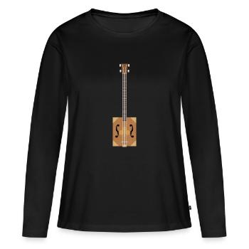 Cigar Box Guitare - T-shirt manches longues Premium bio Femme - noir - Devant - Julia (174cm)