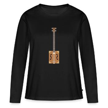 Cigar Box Guitare - T-shirt manches longues Premium bio Femme - noir - Devant - Julia (174cm)