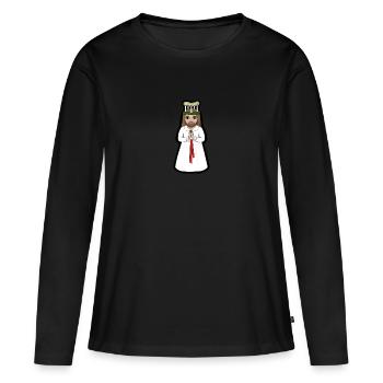 Lucian Lucas - T-shirt manches longues Premium bio Femme - noir - Devant - Julia (174cm)