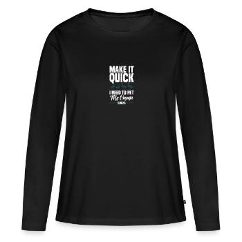 Cayuga Duck Owner Jouets d’enclos pour animaux en peluche - T-shirt manches longues Premium bio Femme - noir - Devant - Julia (174cm)