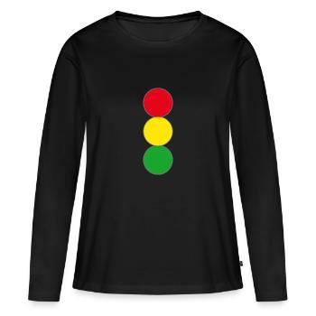 Feu rouge jaune vert - T-shirt manches longues Premium bio Femme - noir - Devant - Julia (174cm)