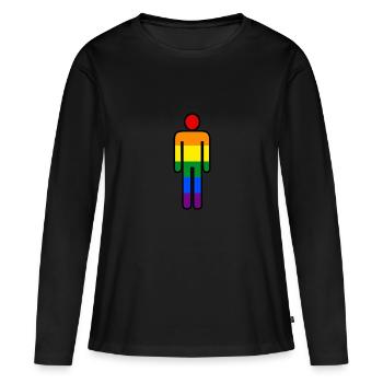 LGBT Rainbow Figure - T-shirt manches longues Premium bio Femme - noir - Devant - Julia (174cm)