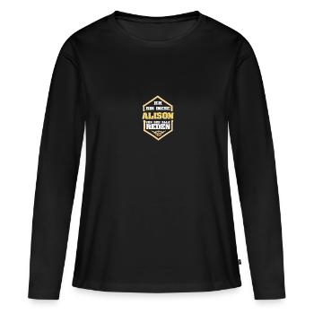 Alison comme surnom - T-shirt manches longues Premium bio Femme - noir - Devant - Julia (174cm)