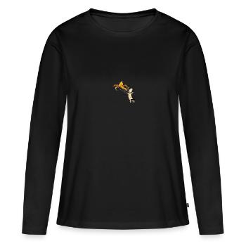 Nu Drôle De Banane Strip Nudiste - T-shirt manches longues Premium bio Femme - noir - Devant - Julia (174cm)