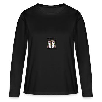 La situation est l’ivresse - T-shirt manches longues Premium bio Femme - noir - Devant - Julia (174cm)