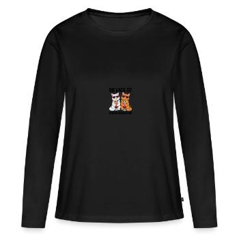 La situation est l’ivresse - T-shirt manches longues Premium bio Femme - noir - Devant - Julia (174cm)