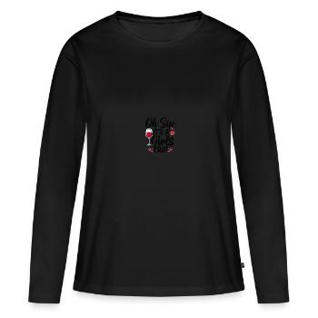 Oh Sip It's A Girls Trip - Women's Premium Organic Long Sleeve Shirt - black - Front - Julia (174cm)