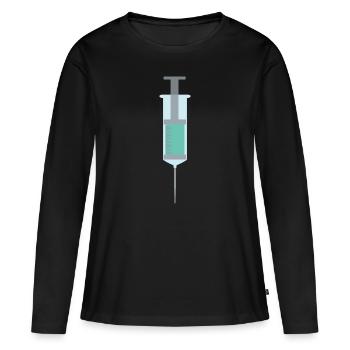 Spritze - Frauen Premium Bio Langarmshirt - Schwarz - Vorne - Julia (174cm)