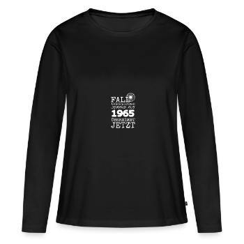 1965 1965 - T-shirt manches longues Premium bio Femme - noir - Devant - Julia (174cm)