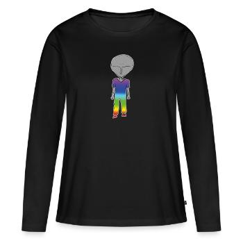 Alien - T-shirt manches longues Premium bio Femme - noir - Devant - Julia (174cm)