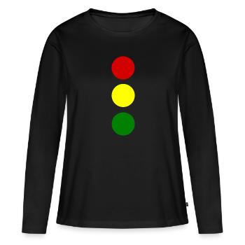 Ampel - Frauen Premium Bio Langarmshirt - Schwarz - Vorne - Julia (174cm)