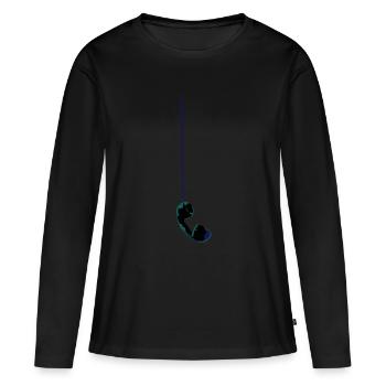 téléphone - T-shirt manches longues Premium bio Femme - noir - Devant - Julia (174cm)