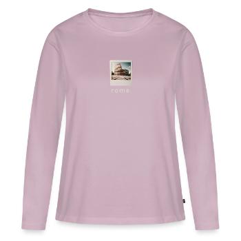 Colisée Rome Rétro Photo - T-shirt manches longues Premium bio Femme - rose poudré - Devant - Julia (174cm)