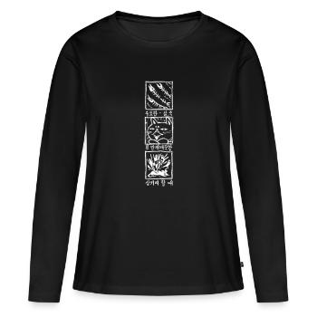 Poème de la mort coréenne - T-shirt manches longues Premium bio Femme - noir - Devant - Julia (174cm)