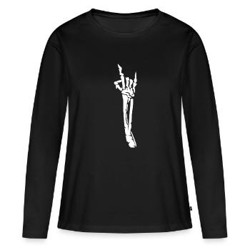 Squelette de corne du diable - T-shirt manches longues Premium bio Femme - noir - Devant - Julia (174cm)
