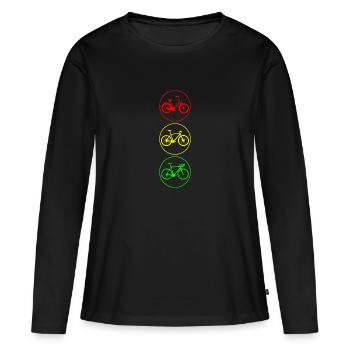 feux de circulation à vélo - T-shirt manches longues Premium bio Femme - noir - Devant - Julia (174cm)
