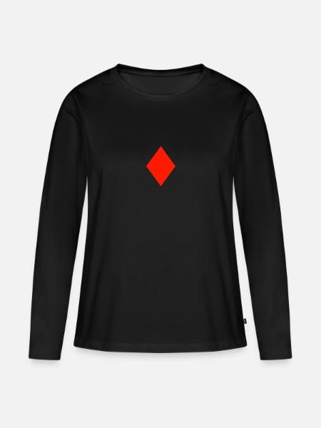 Karo - Frauen Premium Bio Langarmshirt - Schwarz