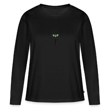 Grand-mère abeille - T-shirt manches longues Premium bio Femme - noir - Devant - Julia (174cm)