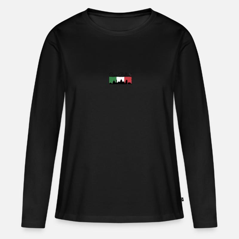 Ciao Bella - Frauen Premium Bio Langarmshirt - Schwarz