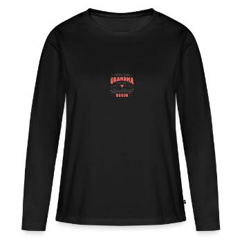 First Time Grandma Let the Spoiling Begin - Women's Premium Organic Long Sleeve Shirt - black - Front - Julia (174cm)