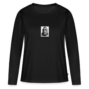 Bigfoot Mugshot Portrait - T-shirt manches longues Premium bio Femme - noir - Devant - Julia (174cm)