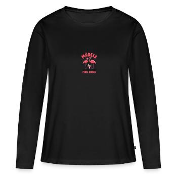 Mädels Egal Was Passiert Pegel Halten - Frauen Premium Bio Langarmshirt - Schwarz - Vorne - Julia (174cm)