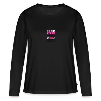 Fille d’anniversaire de Vegas 2027 - T-shirt manches longues Premium bio Femme - noir - Devant - Julia (174cm)