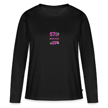 57th birthday women 57 is not so bad - Women's Premium Organic Long Sleeve Shirt - black - Front - Julia (174cm)