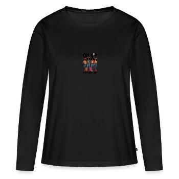 Oh Sip C’est un voyage entre filles - T-shirt manches longues Premium bio Femme - noir - Devant - Julia (174cm)