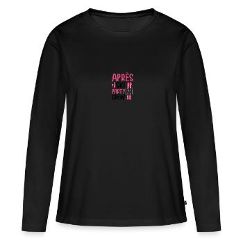 Équipe de fête après ski - T-shirt manches longues Premium bio Femme - noir - Devant - Julia (174cm)