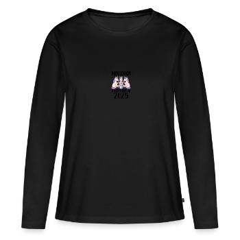 Majorque Party Crew 2025 (Garantie du prix le plus bas) - T-shirt manches longues Premium bio Femme - noir - Devant - Julia (174cm)