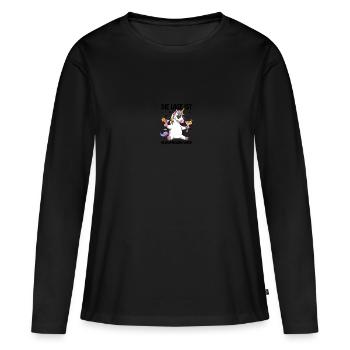 La situation est l’ivresse - T-shirt manches longues Premium bio Femme - noir - Devant - Julia (174cm)