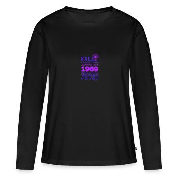 1969 1969 - T-shirt manches longues Premium bio Femme - noir - Devant - Julia (174cm)