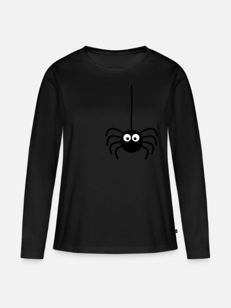 Spinne - Frauen Premium Bio Langarmshirt - Schwarz